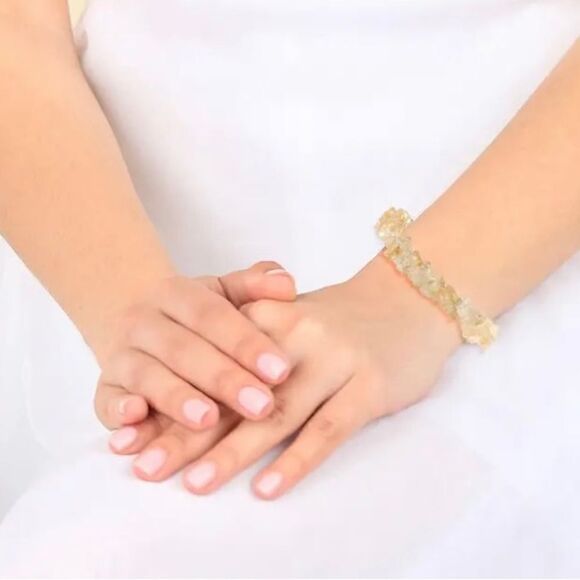 Brazilian Citrine Chips Twisted Bracelet in Platinum Over Sterling Silver - Picture 5 of 8